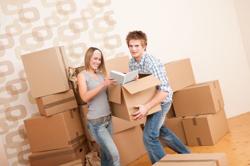 Careful loading of household items for transport around White City