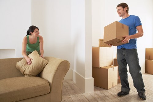 White City moving support with boxes and furniture transport